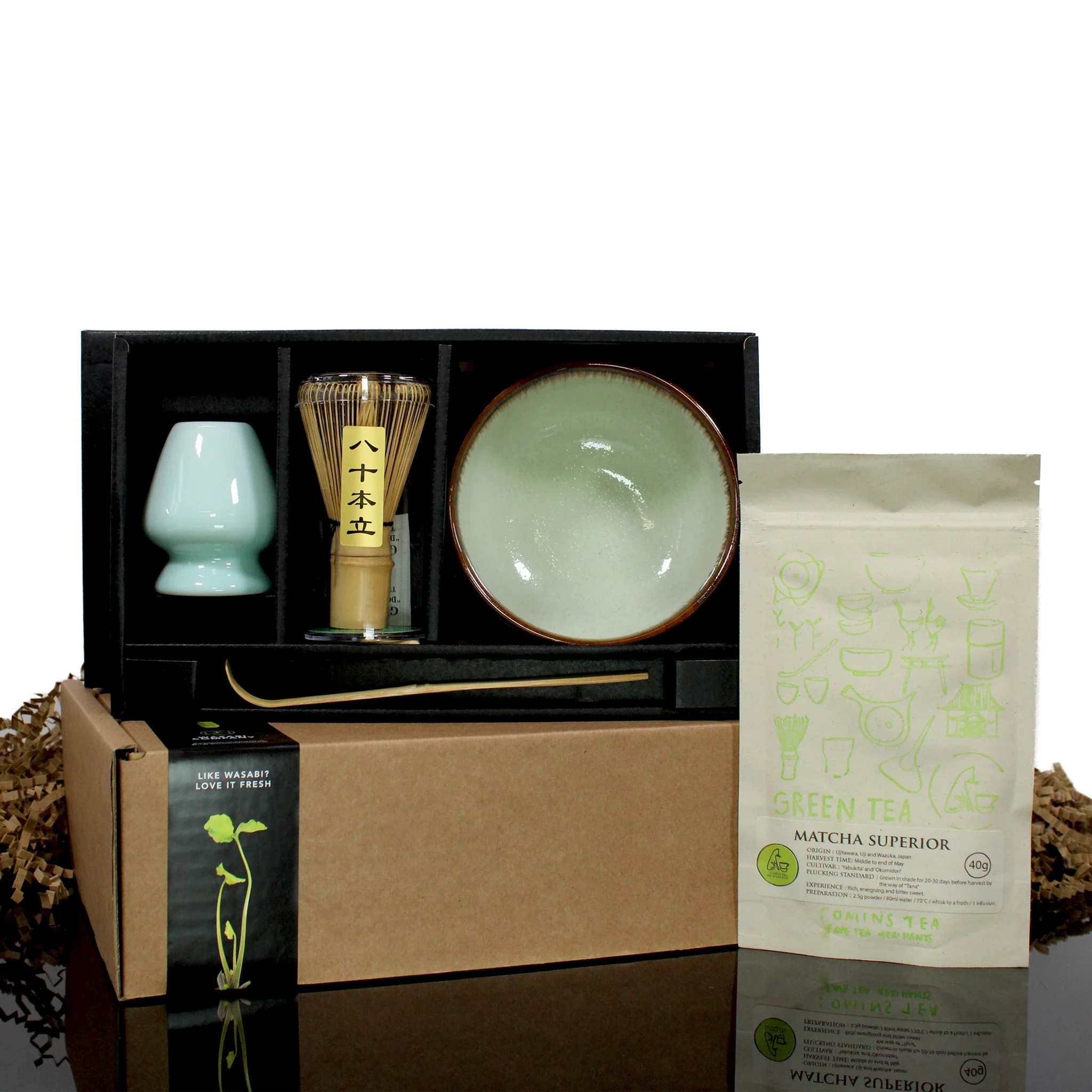 Matcha Tea Set in Green with Matcha Tea - Image 3